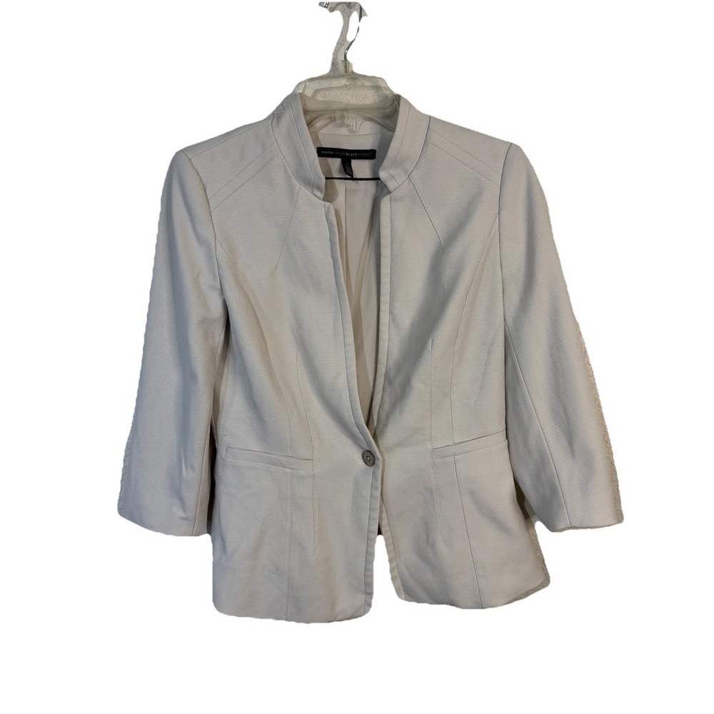 White House Black Market Womens Blazer Size 4 Jacket Off White